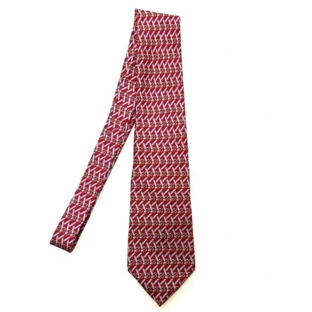 Gucci 100% Silk Men’s Tie Red Blue Gold Size O/S